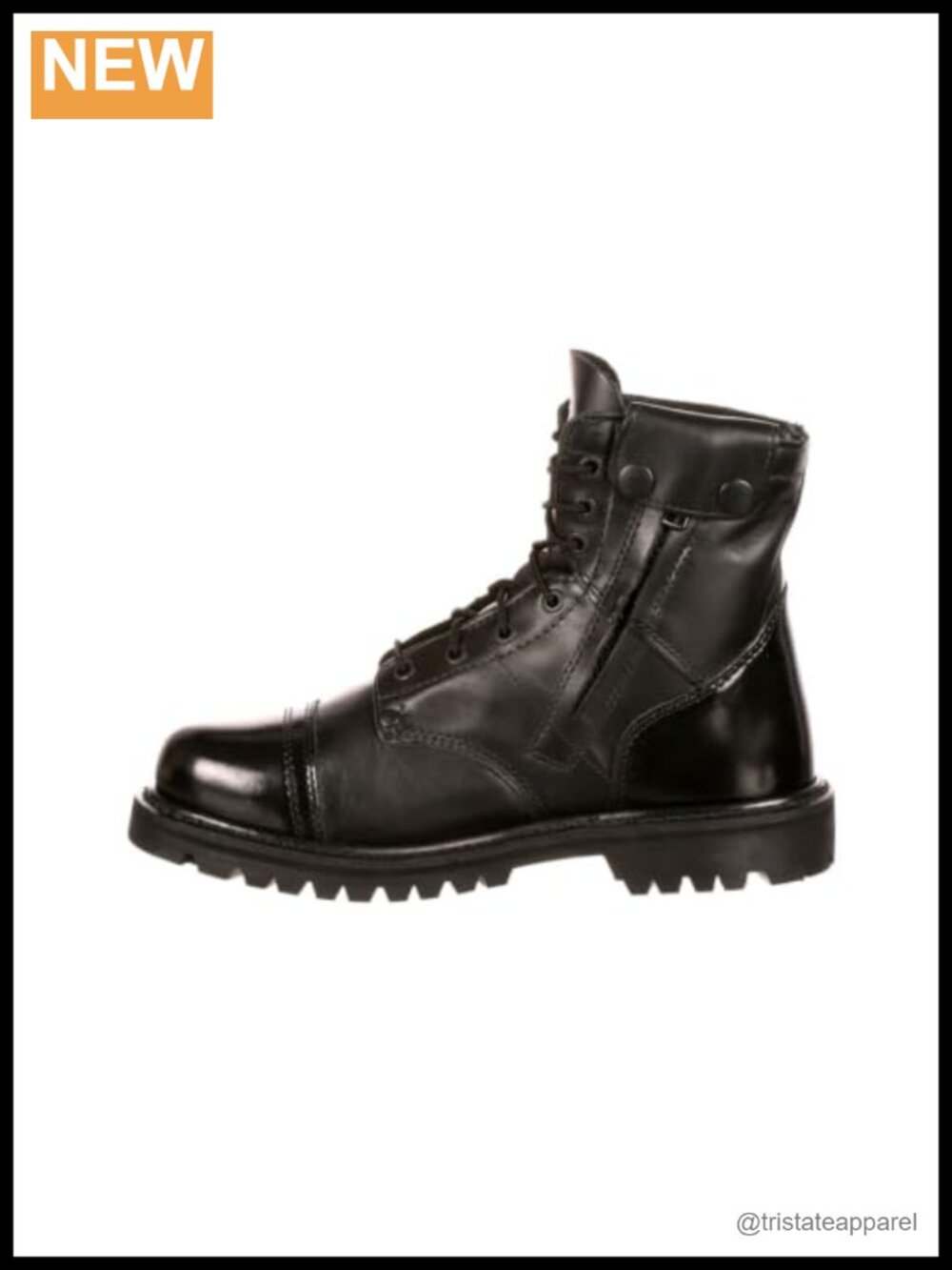 Side Zip Leather Jump Boot Round Toe Goodyear Welt Work Safety